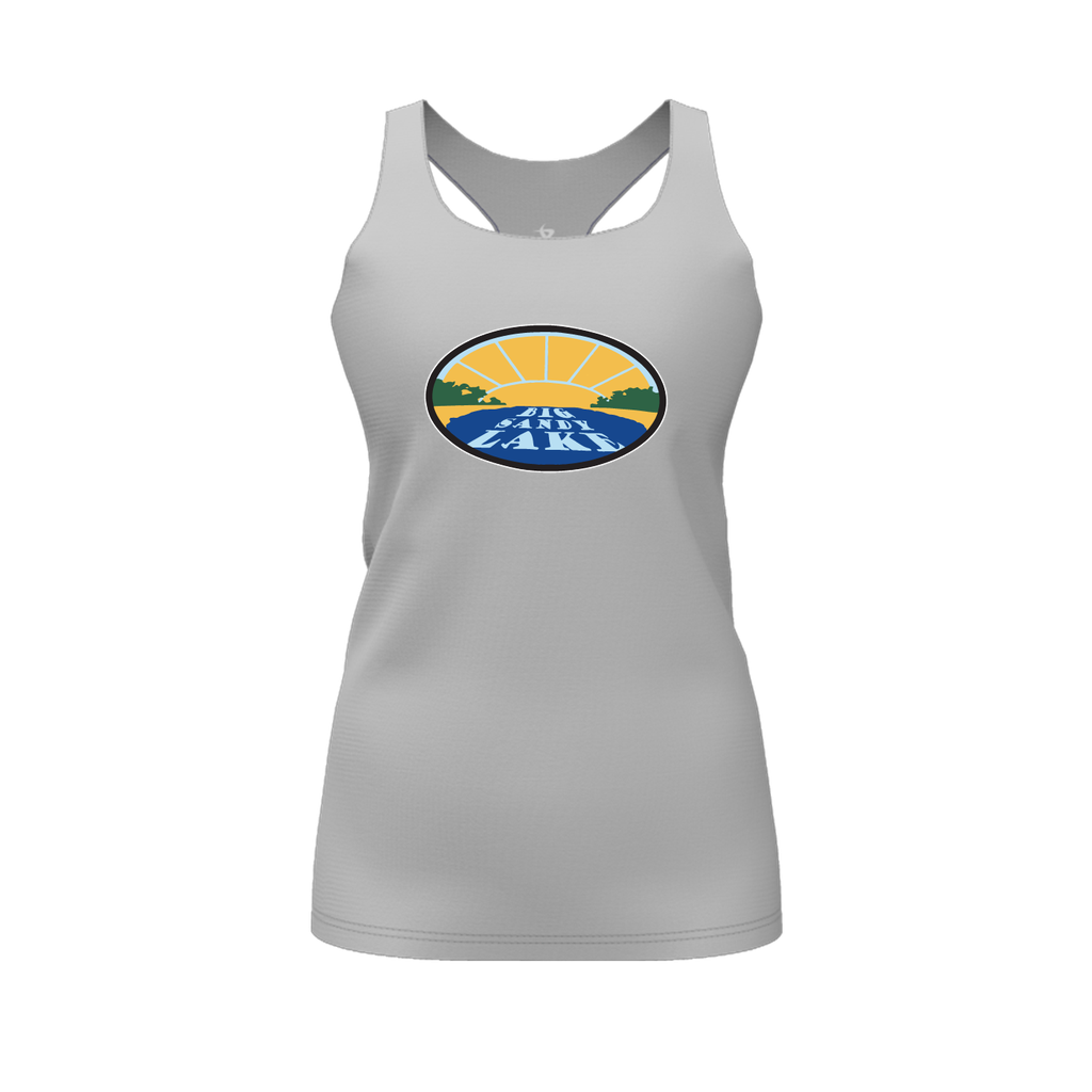 [FT0TRBGY-FYS-LOGO1] Decker Racerback Tank Top (Gray, Female Youth S, Logo 1)