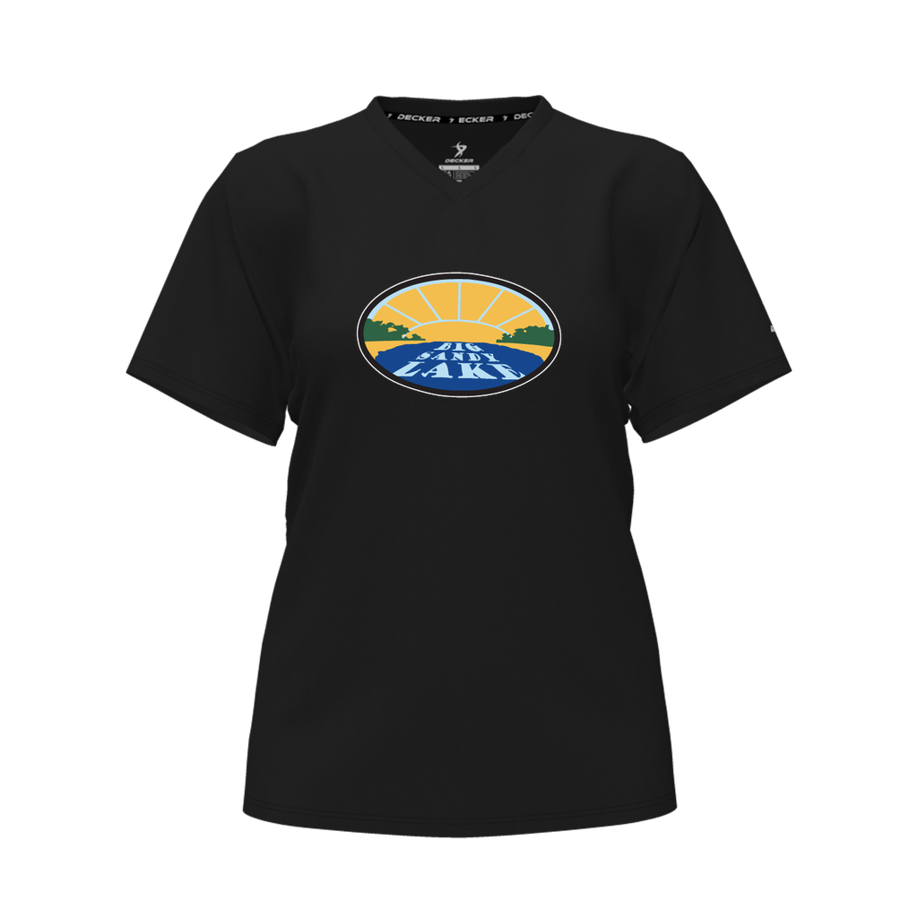 [CUS-DFW-TEES-PER-CNK-LSL-BLK-FYXS-LOGO1] Decker Performance T-Shirt (Crew Neck, Long Sleeve, Black, Female Youth XS, Logo 1)