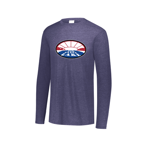 [FTLCUBNV-AXS-LOGO2] Decker Men's Tri-Blend T-Shirt - Long Sleeve (Adult XS, Navy, Logo 2)