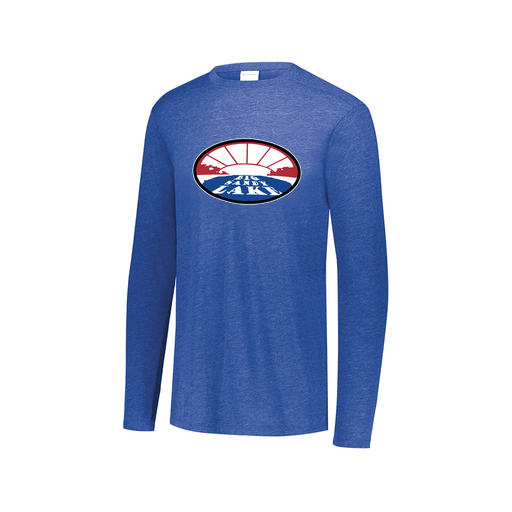 [FTLCUBRY-AXS-LOGO2] Decker Men's Tri-Blend T-Shirt - Long Sleeve (Adult XS, Royal, Logo 2)