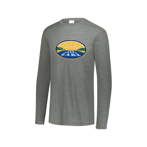 [FTLCUBGY-AXS-LOGO1] Decker Men's Tri-Blend T-Shirt - Long Sleeve (Adult XS, Gray, Logo 1)