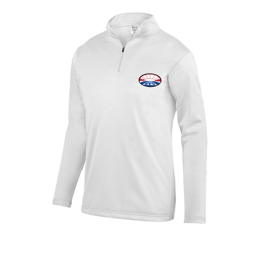 [FOLQFFWH-AS-LOGO2] Decker Men's FlexFleece 1/4 Zip (Adult S, White, Logo 2)