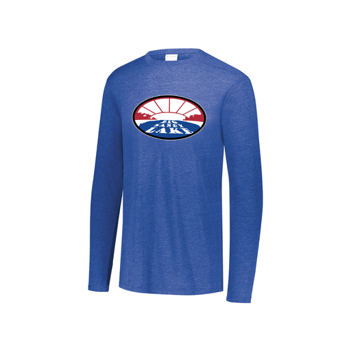 [FTLCUBRY-YS-LOGO2] Decker Youth Tri-Blend T-Shirt - Long Sleeve (Youth S, Royal, Logo 2)