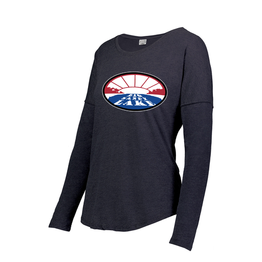 [FTLCUBNV-FAXS-LOGO2] Decker Women's Tri-Blend T-Shirt - Long Sleeve (Female Adult XS, Navy, Logo 2)