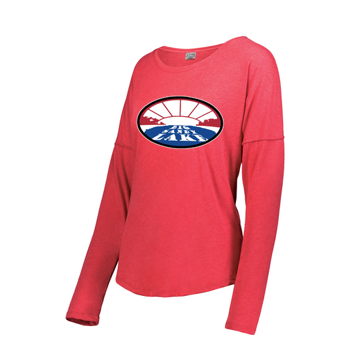 [FTLCUBRD-FAXS-LOGO2] Decker Women's Tri-Blend T-Shirt - Long Sleeve (Female Adult XS, Red, Logo 2)